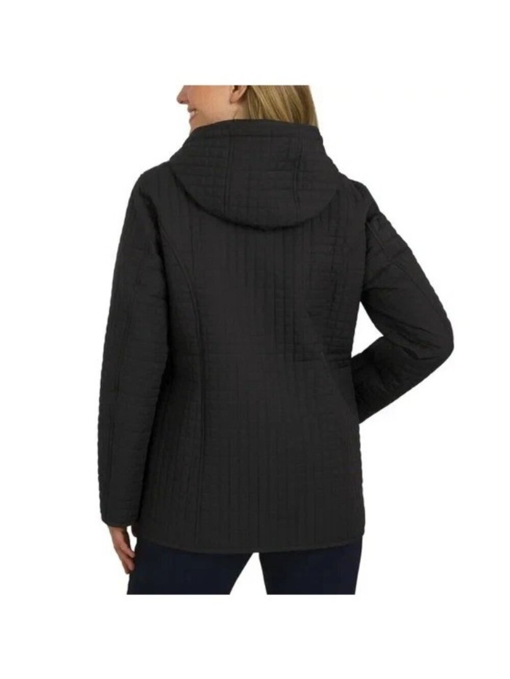 NWOT Lands' End  Women's XL Black Quilted Hooded Jacket - Picture 2 of 13